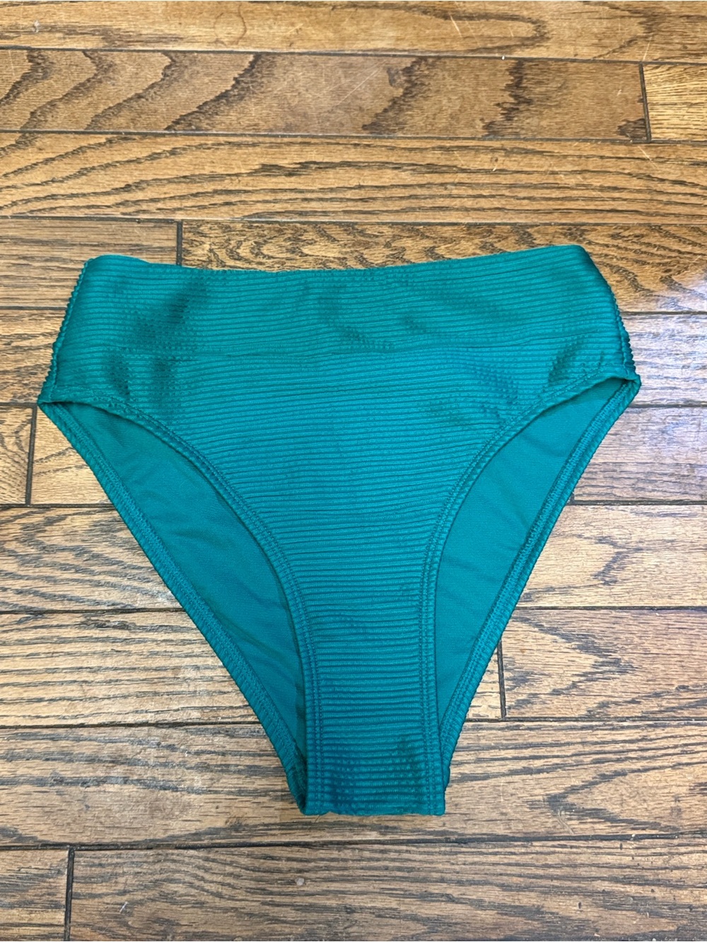 Xhilaration Ribbed High-Waist Bikini Bottom - Teal Green